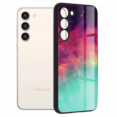 Husa Samsung Galaxy S23 Plus cu sticla securizata, Techsuit Glaze - Fiery Ocean