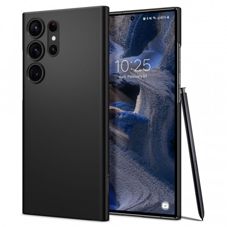 Husa Samsung Galaxy S23 Ultra, Spigen Air Skin - Negru