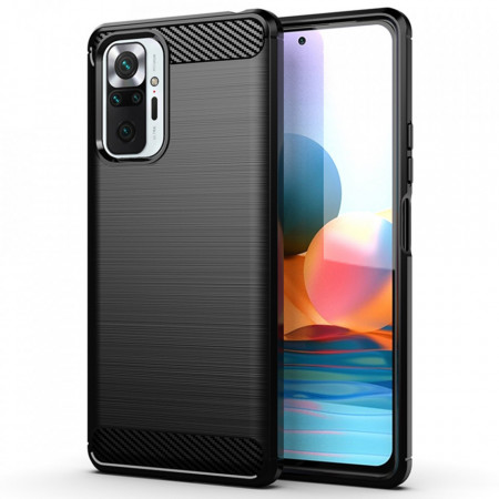 Husa Xiaomi Redmi Note 10 Pro, Carbon Silicone, Techsuit - Negru