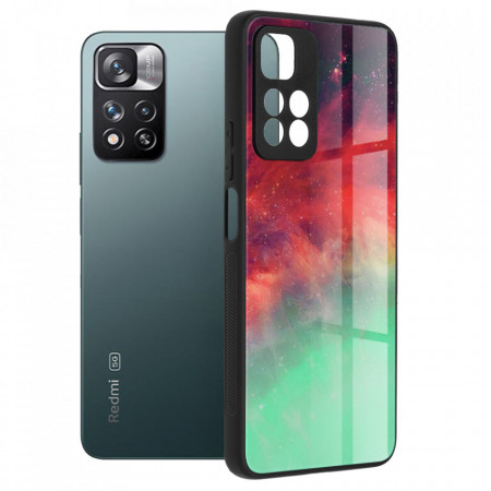 Husa Xiaomi Redmi Note 11 Pro+ 5G cu sticla securizata, Techsuit Glaze - Fiery Ocean