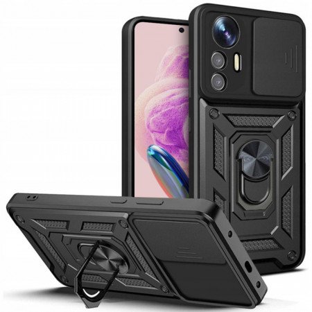 Husa Xiaomi Redmi Note 12S cu inel magnetic, Techsuit CamShield - Negru