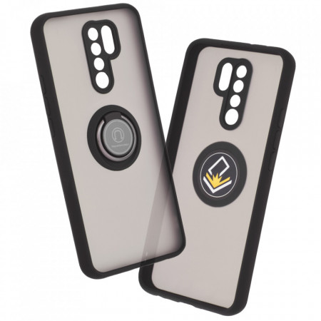 Husa Xiaomi Redmi Note 9 cu inel, Techsuit Glinth - Negru