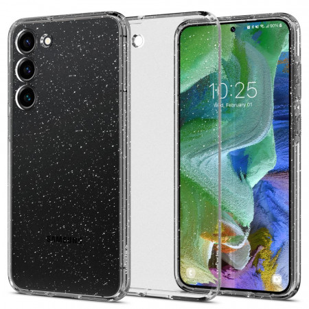 Huse Samsung Galaxy S23 Plus, Spigen Liquid Crystal Glitter - Crystal Quartz