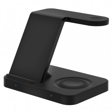 Incarcator Wireless 3in1 USB-C 1M inclus, Led, 15W, TECH-PROTECT A11 - Negru