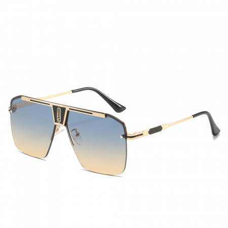 Ochelari de soare barbati, rame aluminiu, Skyddar Vistta 2576 - Auriu Verde Maro
