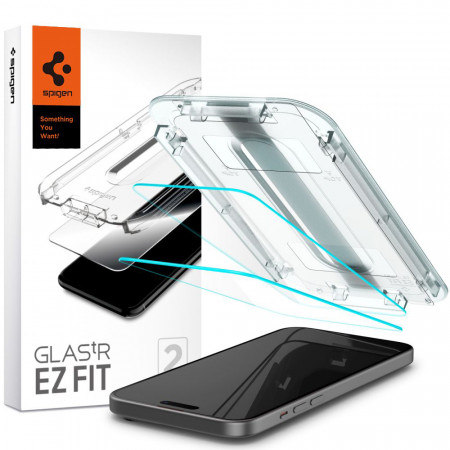 [Pachet 2x] Folie iPhone 15, GLAS.TR Ez-Fit - Transparent