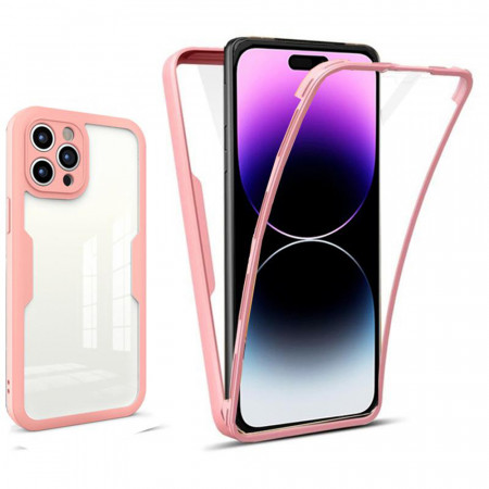 [Pachet 360°] Husa + Folie pentru iPhone 14 Pro Max, SKDR ColorShield 360° - Roz