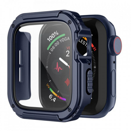[Pachet 360°] Rama + Folie Apple Watch 4 / 5/ 6/ SE / SE 2 (40mm), LITO - Albastru