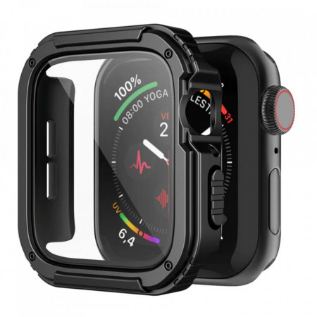 [Pachet 360°] Rama + Folie Apple Watch 4 / 5/ 6/ SE / SE 2 (40mm), LITO - Negru