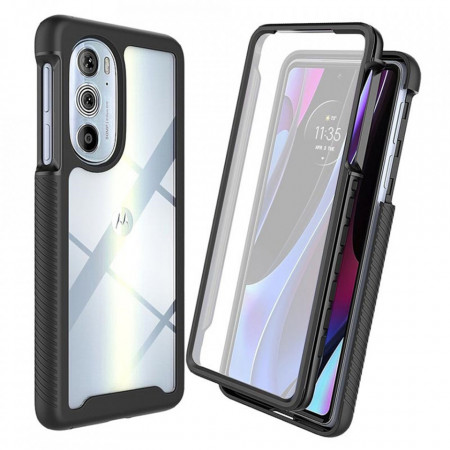 [Pachet 360°] Husa + Folie Motorola Edge 30 Pro, Techsuit Defense - Negru