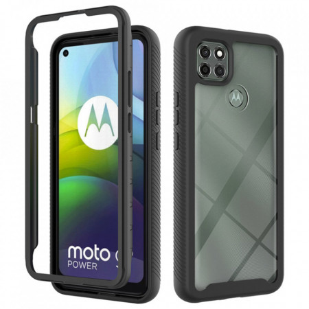[Pachet 360°] Husa + Folie Motorola Moto G9 Power, Techsuit Defense - Negru