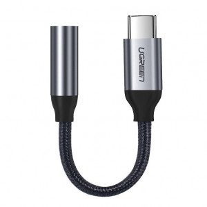 Adaptor Audio Type-C la Jack 10cm, Ugreen AV142, Gri