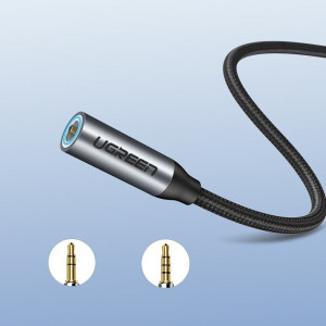 Adaptor Audio Type-C la Jack 10cm, Ugreen AV142, Gri - Img 2