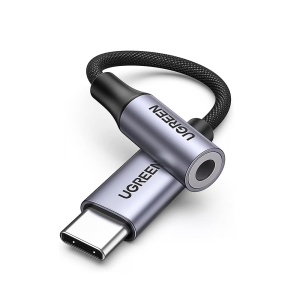 Adaptor Audio Type-C la Jack 10cm, Ugreen AV161, Gri