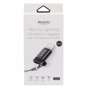 Adaptor Lightning la Micro USB, Plug & Play, 480Mbps, Yesido (GS05) - Negru - Img 6