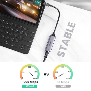 Adaptor pentru Internet, USB-C la RJ45, 1000Mbps, 1Gb/s, Ugreen CM199 - Space Gri - Img 4