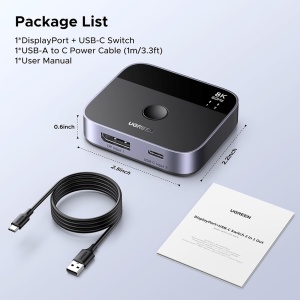Adaptor Type-C, DP la Type-C, DP 4K@240Hz, 3D HDR, Plug&Play, Ugreen, Negru - Img 8