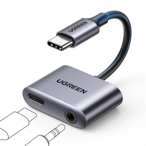 Adaptor USB-C la Jack, PD30W, Ugreen CM231 - Gri