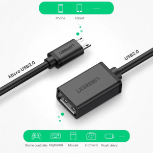 Adaptor USB to Micro-USB 480Mbps, 15cm, Ugreen, Negru - Img 6