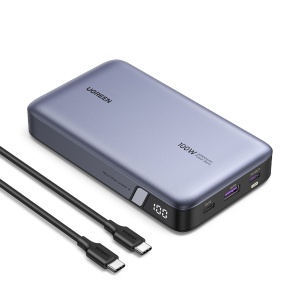 Baterie Externa cu Display Digital, 20000mAh, USB, Type-C, 100W, 5V/3A, Ugreen PB720, Negru