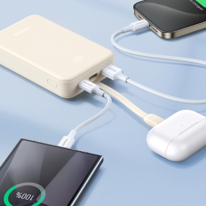 Baterie Externa USB, USB-C cu Cablu Type-C, 20000mAh, Fast Charging, 22.5W, 5V/3A, Ugreen PB505 - Gri - Img 2