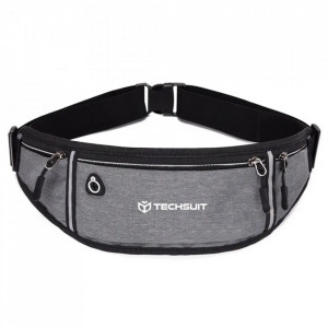 Borseta sport cu fermoar, ajustabila, Unisex, Techsuit (CWB3) - Gri