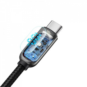Cablu de date Type-C la Type-C, 100W, 1m, Baseus Display (CATSK-B01) - Negru - Img 2