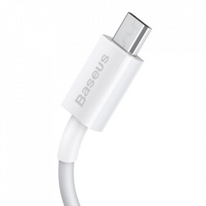 Cablu de date USB la Micros-USB, 2A, 1m, Baseus Superior Series (CAMYS-02) - Alb - Img 6
