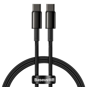 Cablue de Date Type-C la Type-C 100W, Fast Charging, 1m, Baseus Tungsten Gold, Negru