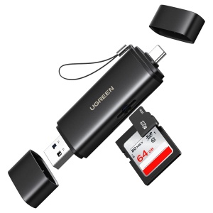 Card Reader Type-C/USB la USB, SD/TF Card, 312MB/s, Ugreen CM803, Negru