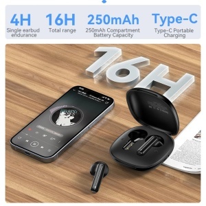 Casti wireless, Bluetooth 5.3, Control tactil, Difuzor 13mm, Bass, Yesido, Alb - Img 4