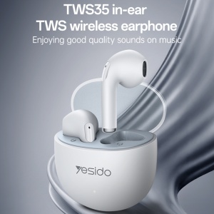Casti wireless, Bluetooth 5.3, Half-in-ear, Gaming, 250mAh, Yesido, Alb - Img 2