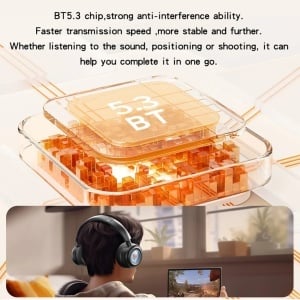 Casti wireless copii, Bluetooth 5.3, RGB, 500mAh, Jack 3.5mm, Yesido, Negru - Img 3
