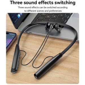 Casti Wireless Neckband, Bluetooth v5.3, Baterie 500mAh, Autonomie 80h, Magnetic, Yesido, Negru - Img 2