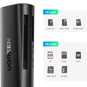 Cititor de Carduri, USB la SD/TF Card, 5Gbps, 512GB, Plug&Play, Ugreen CM264, Negru - Img 7