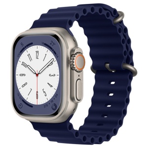 Curea pentru Apple Watch 38/40/41/42mm din Silicon, set cu sticker, Model W38, Albastru