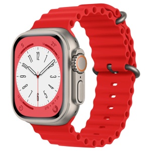 Curea pentru Apple Watch 38/40/41/42mm din Silicon, set cu sticker, Model W38, Rosu