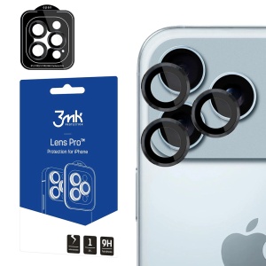 Folie camera pentru iPhone 17 Pro / 17 Pro Max din sticla, Full Cover, Ultra Rezistenta, Premium, Lens Protection Pro 3mk, Negru