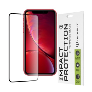 Folie pentru iPhone 11 / XR, SKYDDAR INNOVATION, Sticla Securizata, Ultra HD, Protectie 111D, Montare Simplă, Transparent, set cu sticker