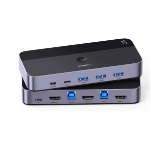 HDMI KVM Switch, 4K@60Hz, 5Gbps, Support 3D, Ugreen CM664, Negru
