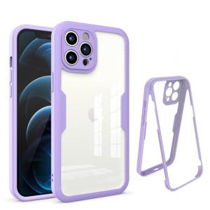Husa 360° iPhone 12 Pro Max, SKYDDAR INNOVATION, [Pachet 360°] ColorVerse, set cu sticker, Mov