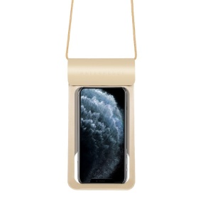 Husa Impermeabila Telefon TWC1, Touch Functional, Pana la 6.5 inch, set cu sticker, Auriu