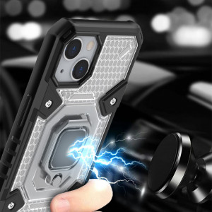 Husa iPhone 13 cu inel, Techsuit Honeycomb - Negru - Img 7