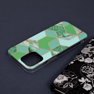 Husa iPhone 13 Pro Max Marble Series, Techsuit - Green Hex - Img 5