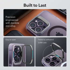 Husa iPhone 14 Pro, ESR Classic Kickstand - Mov Transparent - Img 6