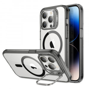 Husa iPhone 14 Pro, ESR Classic Kickstand - Negru Transparent - Img 1