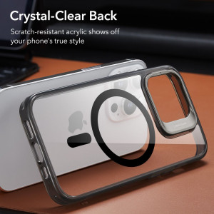 Husa iPhone 14 Pro, ESR Classic Kickstand - Negru Transparent - Img 2