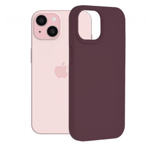 Husa iPhone 15 din silicon moale, Techsuit Soft Edge - Mov - Img 1