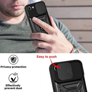 Husa iPhone 7 / 8 / SE 2 cu inel magnetic, Techsuit CamShield - Negru - Img 5