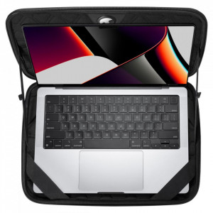 Husa laptop / tableta cu fermoar, dimensiune 13 - 14 inch, Spigen Rugged Armor - Negru - Img 4